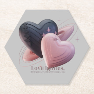 Dessous-de-verre En Papier Dessous de verre de boisson Heartbeat Love