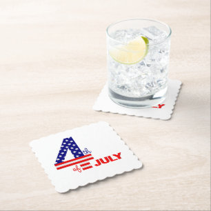 Dessous-de-verre En Papier Dessous de verre de boissons en papier du 4 juille