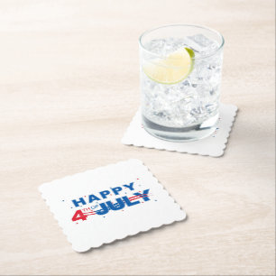 Dessous-de-verre En Papier Dessous de verre de boissons en papier du 4 juille