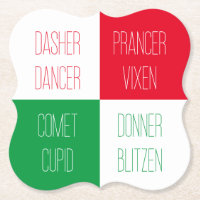 DESSOUS DE VERRE de papier de poche RINDEER NOMS