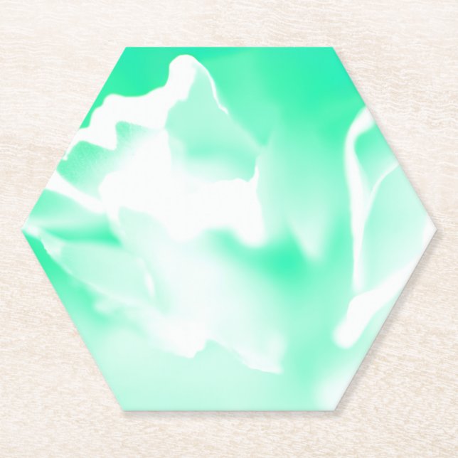 Dessous-de-verre En Papier Dessous de verre de papier vert de la mer (Devant)