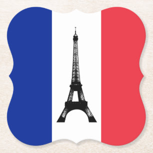 Dessous-de-verre En Papier Dessous de verre du drapeau français, Tour Eiffel