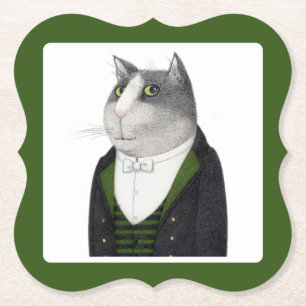 Dessous-de-verre En Papier DESSOUS DE VERRE en papier à crochet FOOTMAN CAT
