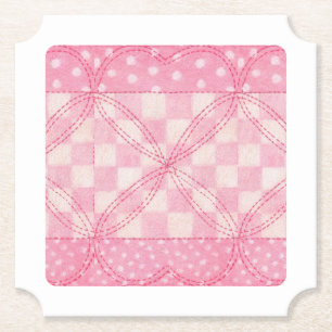 Dessous-de-verre En Papier Dessous de verre en papier Billet PINK HEART QUILT