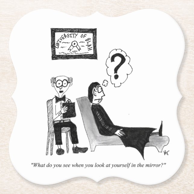 Dessous-de-verre En Papier Dessous de verre en papier caricature de sac (Devant)