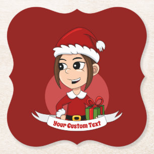 Dessous-de-verre En Papier Dessous de verre en papier de dessin de Noël perso