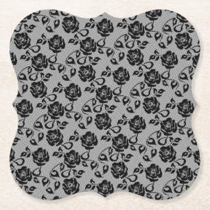 Dessous-de-verre En Papier Dessous de verre en papier de pêche Rose Faux Blac