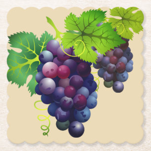 Dessous-de-verre En Papier Dessous de verre en papier de raisins