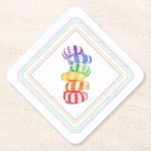 Dessous-de-verre En Papier DESSOUS DE VERRE en papier diamant à CANDY RAINBOW