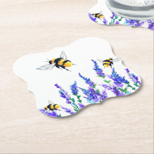 Dessous-de-verre En Papier Dessous de verre en papier fleur et abeilles