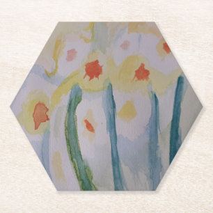 Dessous-de-verre En Papier Dessous de verre en papier jonquilles Abstraites
