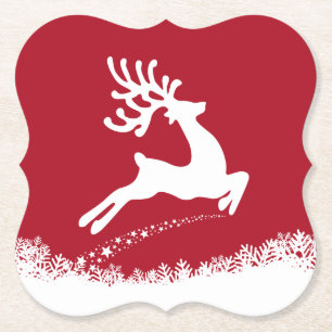 Dessous-de-verre En Papier Dessous de verre en papier Jumping Reindeer