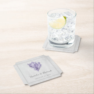 Dessous-de-verre En Papier Dessous de verre en papier Mariage de conch violet