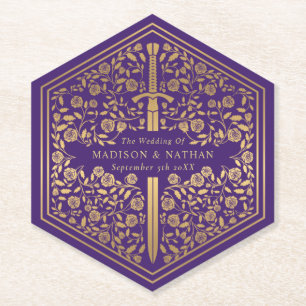 Dessous-de-verre En Papier Dessous de verre en papier Mariage Purple Royal Me