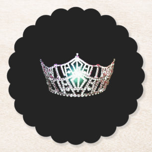 Dessous-de-verre En Papier Dessous de verre en papier Miss America Argent Cro