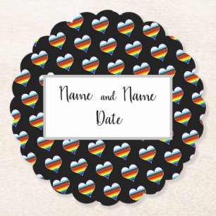 Dessous-de-verre En Papier Dessous de verre en papier Motif Rainbow Heart