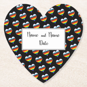 Dessous-de-verre En Papier Dessous de verre en papier Motif Rainbow Heart