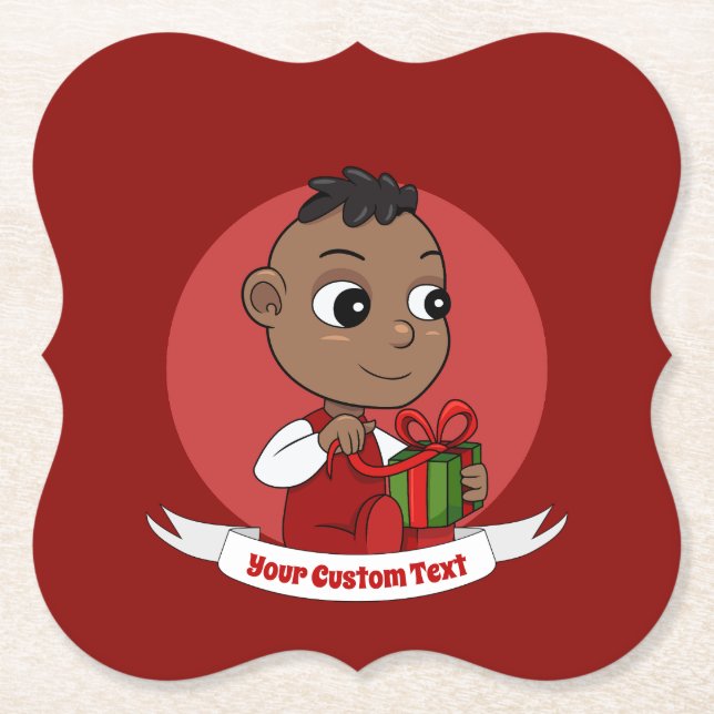 Dessous-de-verre En Papier Dessous de verre en papier pour bébé Noël mignon (Devant)