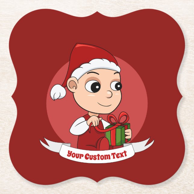 Dessous-de-verre En Papier Dessous de verre en papier pour bébé Noël mignon (Devant)