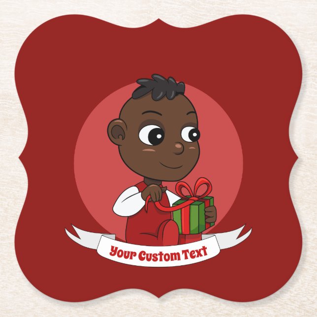 Dessous-de-verre En Papier Dessous de verre en papier pour bébé Noël mignon (Devant)