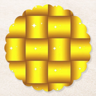 Dessous-de-verre En Papier Dessous de verre en papier rond à galopante or