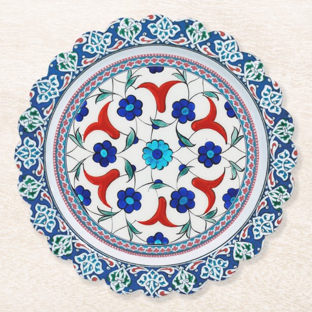 Dessous-de-verre En Papier Dessous de verre en papier rond festonnés (Devant)