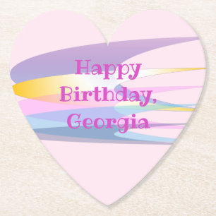 Dessous-de-verre En Papier Dessous de verre en papier rose violet d'anniversa