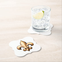 Dessous de verre Fleur De Lis - Blanc & Or