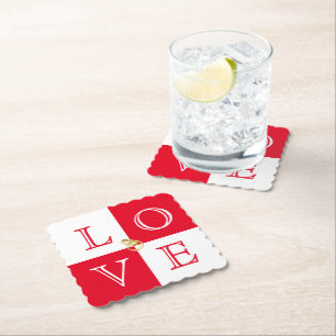 Dessous-de-verre En Papier Dessous de verre mariage Love