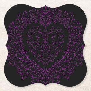 Dessous-de-verre En Papier Dessous de verre Mariages gothiques du coeur pourp