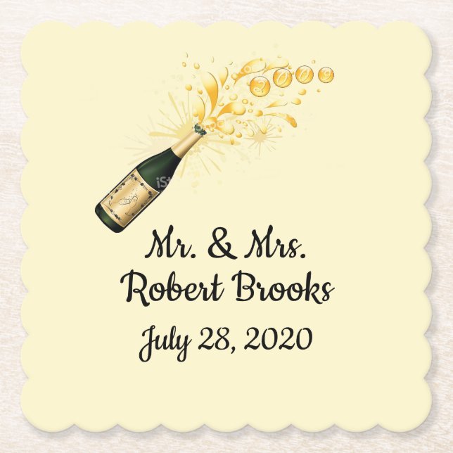 Dessous-de-verre En Papier dessous de verre mariages monogrammés (Devant)