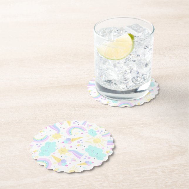 Dessous-de-verre En Papier dessous de verre papier 3e anniversaire avec une d (En situation)