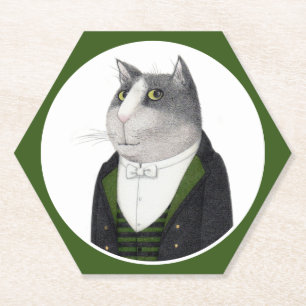 Dessous-de-verre En Papier DESSOUS DE VERRE papier CHAT FOOTMAN Hexagon