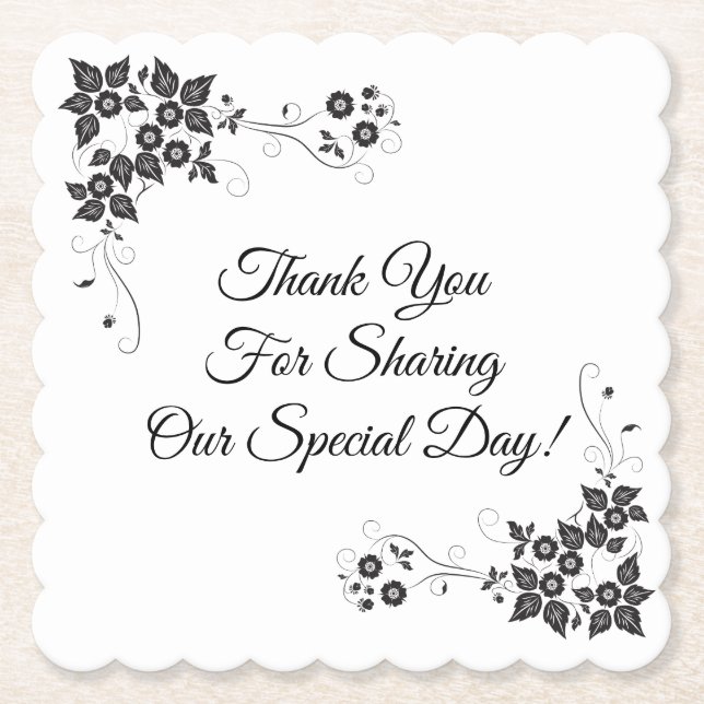 Dessous-de-verre En Papier Dessous de verre Papier de réception de mariage (Devant)