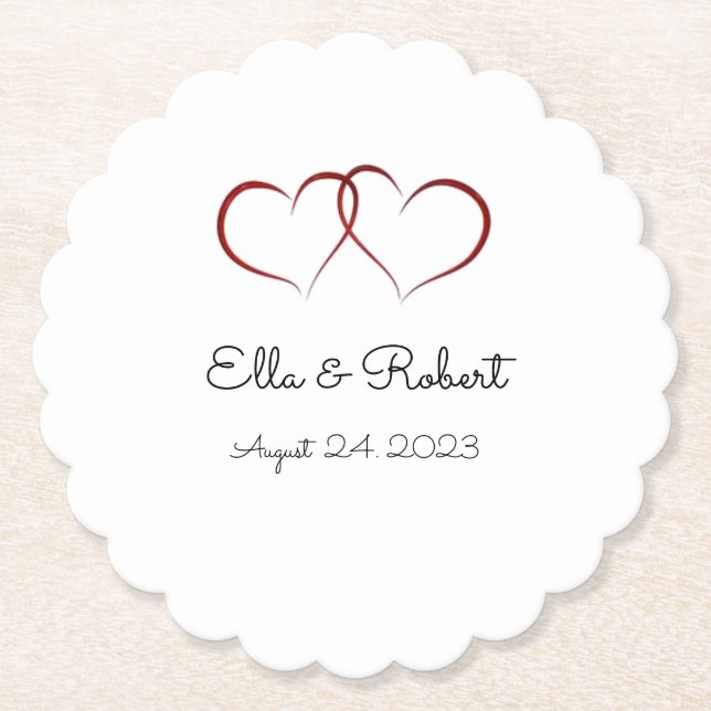 Dessous-de-verre En Papier Dessous de verre papier du mariage (Devant)