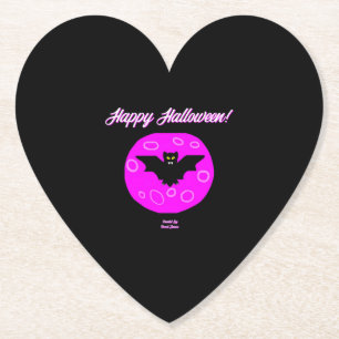 Dessous-de-verre En Papier Dessous de verre papier Halloween Bat Heart