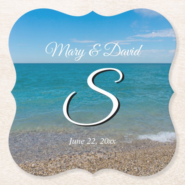 Dessous-de-verre En Papier Dessous de verre papier Mariage Blue Paradise (Devant)