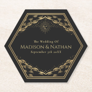 Dessous-de-verre En Papier Dessous de verre papier Mariage Tarot Sun et Moon