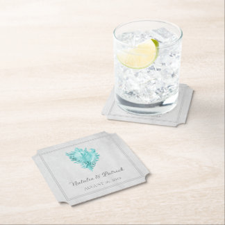 Dessous-de-verre En Papier Dessous de verre papier Mariage turquoise Conch Sh