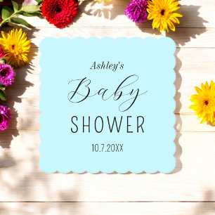 Dessous-de-verre En Papier Dessous de verre papier minimaliste bleu baby show