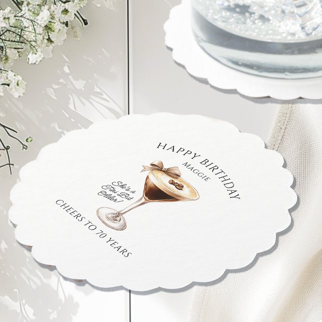 Dessous-de-verre En Papier Dessous de verre personnalisé 70e anniversaire Esp (Créateur téléchargé)