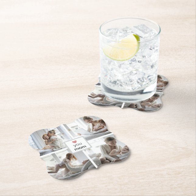 Dessous-de-verre En Papier Dessous de verre personnalisé de la fête des mères (En situation)