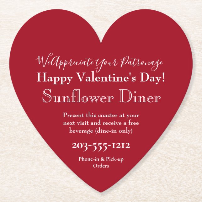 Dessous-de-verre En Papier Dessous de verre promotionnels Valentine - HAMbyWG (Devant)