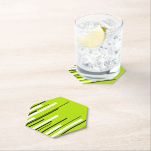 Dessous-de-verre En Papier Diagonales - Vert Citron