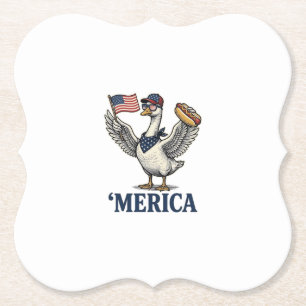 Dessous-de-verre En Papier Dinde patriotique 'Merica Hot Dog Vintage Chemise
