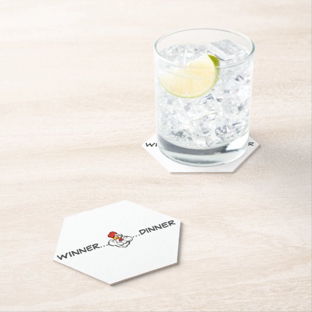 Dessous-de-verre En Papier Dîner de gagnant Dessous de verre de papier grill  (En situation)