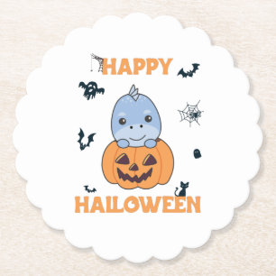 Dessous-de-verre En Papier Dino En Citrouille Doux Dinos Joyeux Halloween