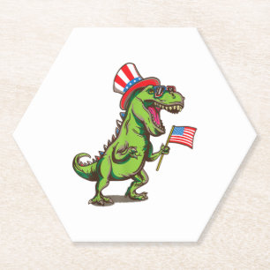 Dessous-de-verre En Papier Dinosaur 4 juillet Amérisaurus drôle cadeau T-Rex