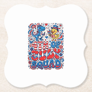 Dessous-de-verre En Papier Dinosaur Kawaii Patriotique Meilleur Beau-père Jam