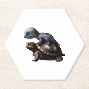 Dessous-de-verre En Papier dinosaure sur tortue Copier